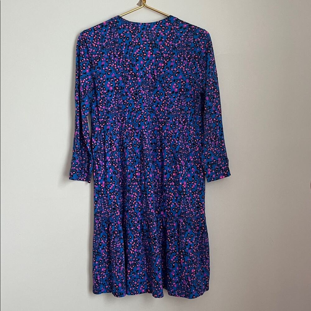 Lilly Pulitzer Alaina 3/4 Sleeve Dress Blue Flare in Growl and Prowl - Picture 6 of 13